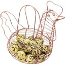 Ver imagem 1 de Cesto Galinha Porta Ovos Aramado Decorativo 18 Ovos Amarelo