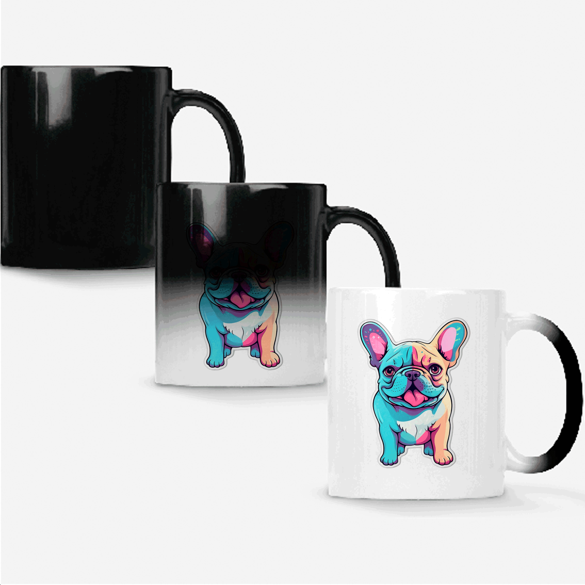 Caneca Mágica Muda de Cor Bulldog Fofinho Pastel - 1