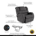 Ver imagem 3 de Poltrona do Papai Reclinável Napoli Elétrica Botão Led Linho Grafite Fh1 - D'rossi