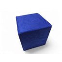 Ver imagem 1 de Mini Puff Banqueta Quadrado Cubo Decorativo Courino e Suede Azul Royal Suede