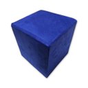 Ver imagem 2 de Mini Puff Banqueta Quadrado Cubo Decorativo Courino e Suede Azul Royal Suede