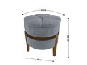 Ver imagem 6 de Kit 2 Puffs Pétala Decorativo Premium Apoio para Os Pés Banco Estofado Redondo Luxo Cor Cinza