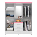 Ver imagem 4 de Guarda Roupa Casal Arezzo Branco/Rosa/Branco