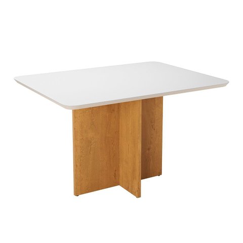 Mesa de Jantar Classic 120 com 6 Lugares e Tampo de Vidro