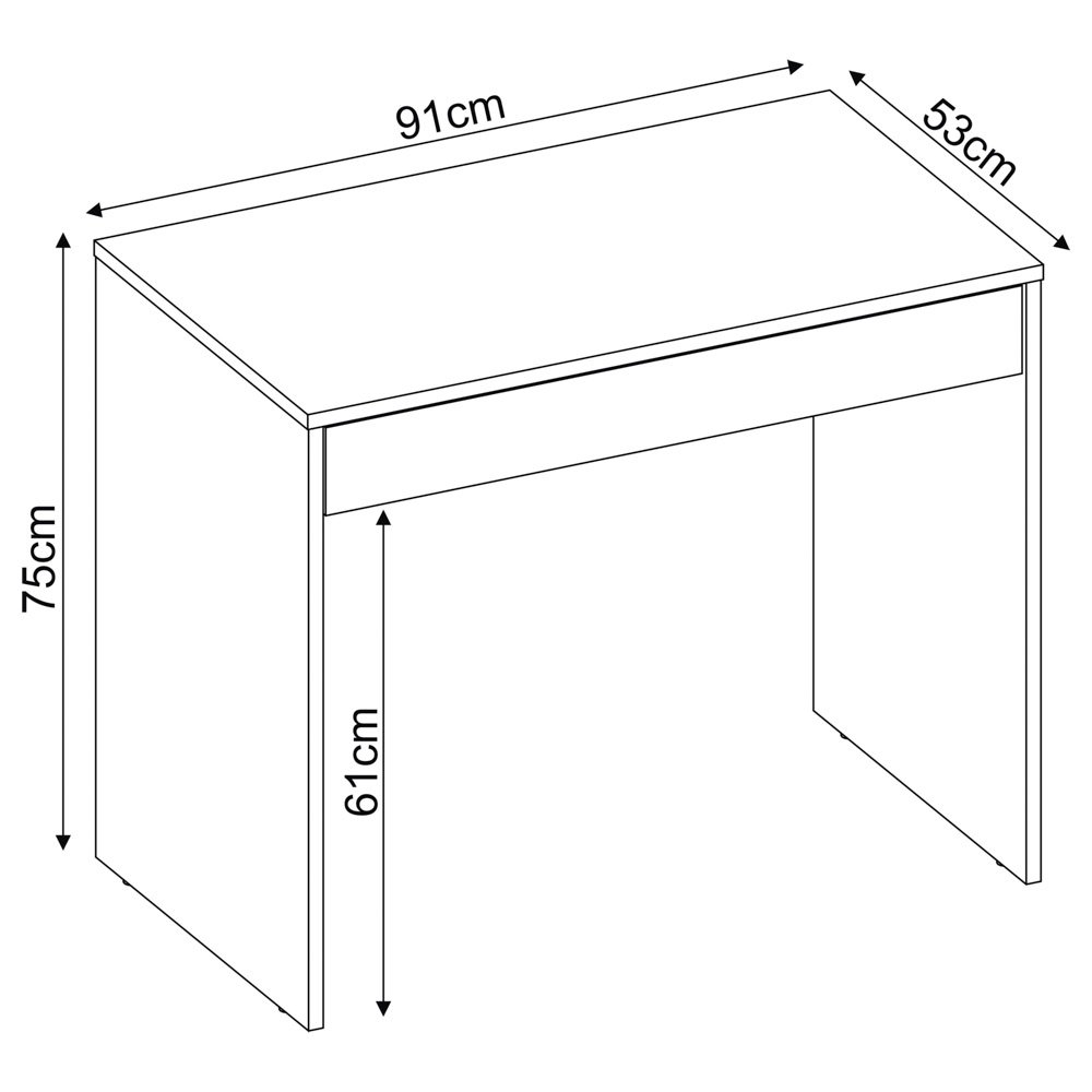 Mesa Para Computador Escrivaninha 1 Gaveta Facility D02 Nogal Touch - Mpozenato - 4