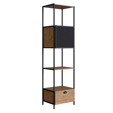 Estante 02 Portas New Vermont e Preto 180 cm - D’Rossi