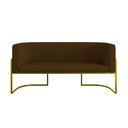 Ver imagem 4 de Sofá Namoradeira Corino 2 Lugares Moderna Base Metal Gold Cor:marrom