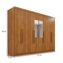 Ver imagem 4 de Guarda-roupa Casal Pinheiro 8 Portas 4 Gavetas com Espelho Cinamomo - Pnr Móveis