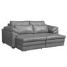 Sofá Decorativo Piece Bipartido Retrátil Sala de Estar 250cm Couro Cinza G58 - Gran Belo - 7