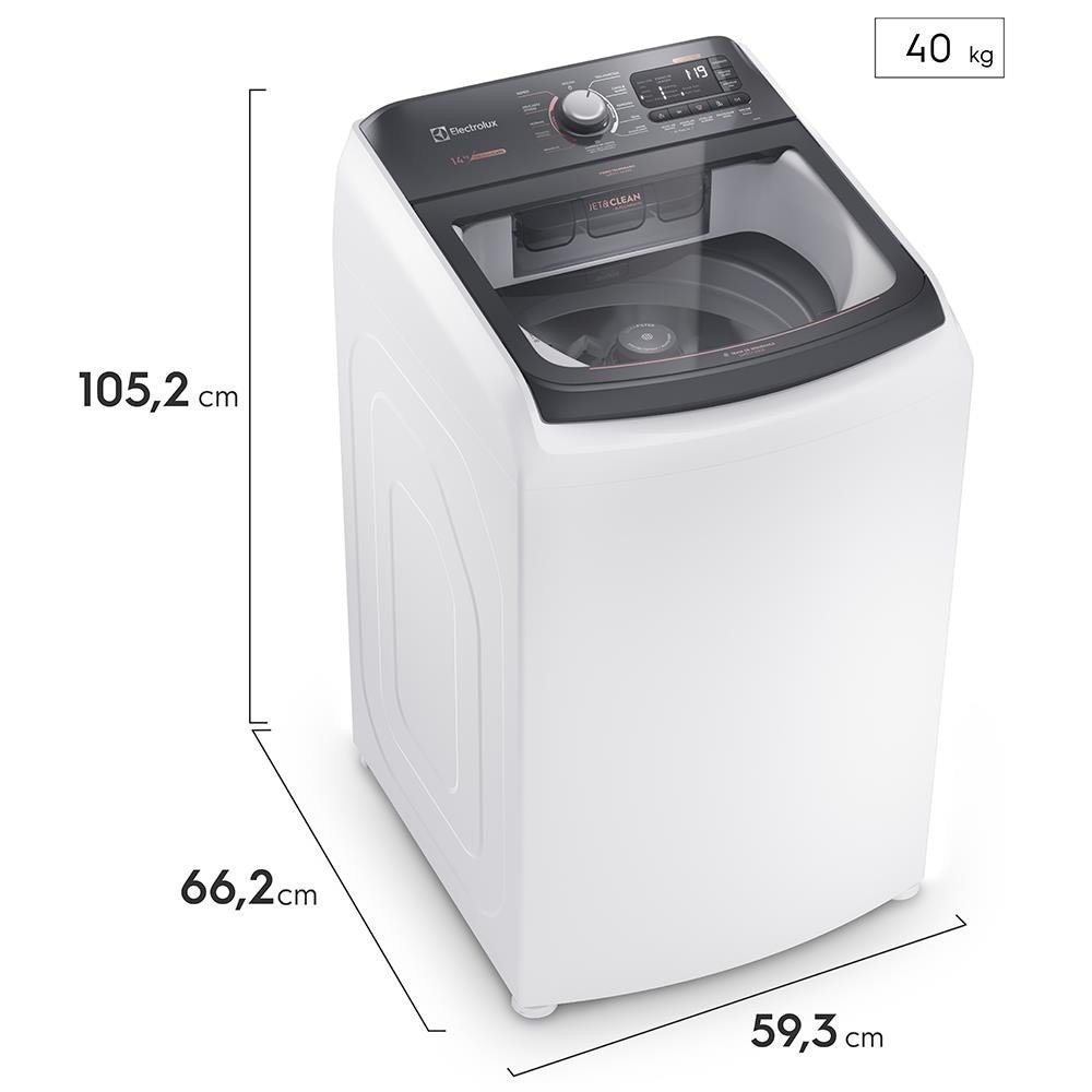 Lavadora de Roupas Electrolux LEC14 Premium Care com Cesto Inox, JeteClean e Time Control Branca 14k - 10