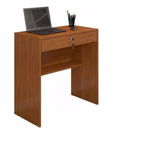 Escrivaninha/mesa Para Notebook 1 Gaveta Com Chave Andorinha Candian Branco - Jcm Movelaria Marrom
