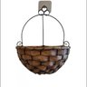 Vaso Plantas Suporte Cesta de Fibra Palha Pendurar Flores Parede Decoração Casa:marrom Escuro - 4