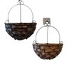 Vaso Plantas Suporte Cesta de Fibra Palha Pendurar Flores Parede Decoração Casa:marrom Escuro - 6