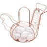 Cesto Galinha Porta Ovos Decorativo Aramado 18 Ovos Branco - 1