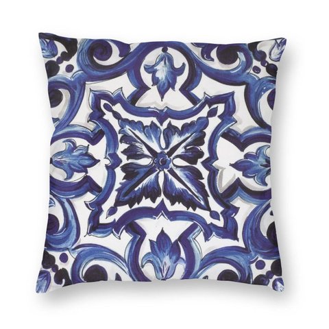 Almofada de Azulejo Sicilano Mediterrâneo