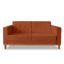 Ver imagem 3 de Sofa Beny 1.80 Linho Terra Cota Soft Encosto Inclinado Madeira Prima Deccor