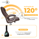 Ver imagem 3 de Cadeira de Escritório Presidente Alta Executiva Ergonômica Giratória Molas Ensacadas Pillow Top