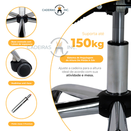Cadeira de Escritório Presidente Alta Executiva Ergonômica Giratória Molas Ensacadas Pillow Top - 5