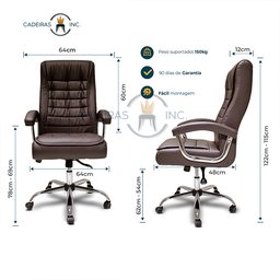 Cadeira de Escritório Presidente Alta Executiva Ergonômica Giratória Molas Ensacadas Pillow Top - 6
