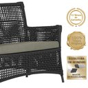 Ver imagem 4 de Jogo Sofá e 2 Poltronas de Área Igapó Alumínio Pintura Preta Corda Náutica Estofado 8 Trama