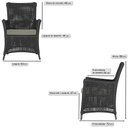 Ver imagem 3 de Jogo Sofá e 2 Poltronas de Área Igapó Alumínio Pintura Preta Corda Náutica Estofado 8 Trama