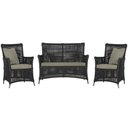 Ver imagem 1 de Jogo Sofá e 2 Poltronas de Área Igapó Alumínio Pintura Preta Corda Náutica Estofado 8 Trama