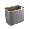 Cesto Linho em Bambu Grey 38cm Organizador Lavanderia Mimo - 1