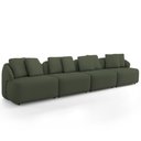 Ver imagem 1 de Sofá 5 Lugares para Sala de Estar Living 394cm Arlo F04 Linho Verde Tc-10056 - Lyam Decor