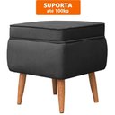 Ver imagem 3 de Puff Banqueta Comodoro Quadrado em Tecido Veludo Sentô Preto