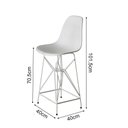 Ver imagem 2 de Kit 3 Banquetas Bistrô Alta Eames Branca Base Ferro Branco - Cor: Branco