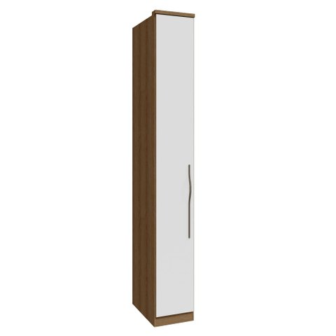 Guarda Roupa Modulado 01 Porta 32cm com Prateleira Setiba Móveis Rimo - Jequitibá/Branco