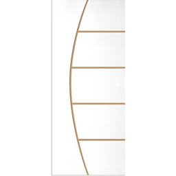 Porta de Correr Frisada Cm-01 Branca Kit de Madeira C/ Fechadura 210x92 Hdf - 2