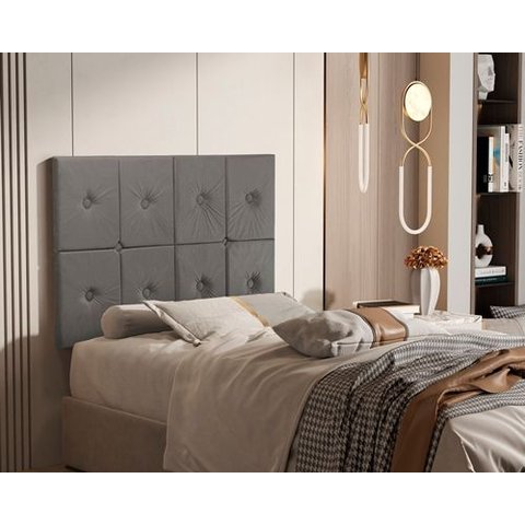 Painel de Cama Solteiro 0,90 Ferrari Cor Cinza