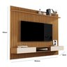 Painel Vênus Ripado 1.8x1.8 + Nicho 1.8 p/ TV até 75'' Nature/Off White - Giga Móveis - 3