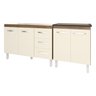 Armário Cozinha Gabinete Pia de 120 Cm Bruna e Balcão Fran para Cooktop 5 Bocas Savana Off White - 4