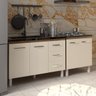 Armário Cozinha Gabinete Pia de 120 Cm Bruna e Balcão Fran para Cooktop 5 Bocas Savana Off White - 3