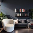 Ver imagem 2 de Poltrona Giratória Decorativa Tecido Boucle Bege Isofá Móveis