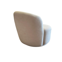 Poltrona Giratória Decorativa Tecido Boucle Bege Isofá Móveis - 4