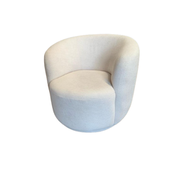 Poltrona Giratória Decorativa Tecido Boucle Bege Isofá Móveis - 3