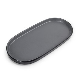 Prato Oval Dual Color Cinza 26 Cm Melamina 100% Profissional - 4