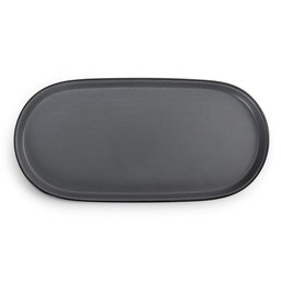 Prato Oval Dual Color Cinza 26 Cm Melamina 100% Profissional - 2