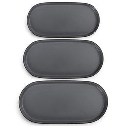 Prato Oval Dual Color Cinza 26 Cm Melamina 100% Profissional - 6