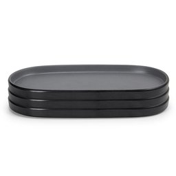 Prato Oval Dual Color Cinza 26 Cm Melamina 100% Profissional - 5