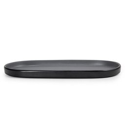 Prato Oval Dual Color Cinza 26 Cm Melamina 100% Profissional - 3