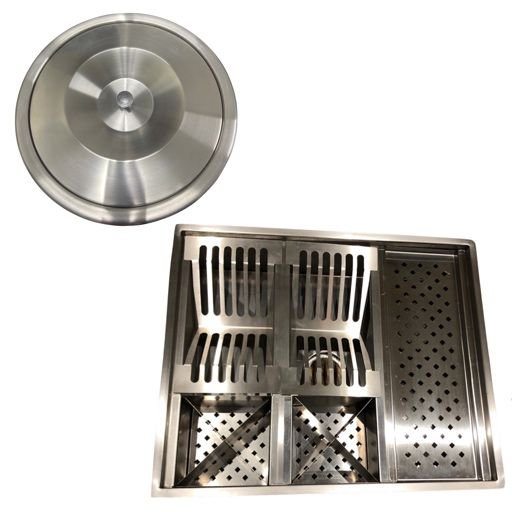 Cesto Lixeira Pia Cozinha Embutir 5L C/ Escorredor Inox - 1