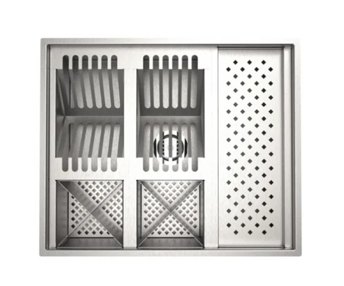 Cesto Lixeira Pia Cozinha Embutir 5L C/ Escorredor Inox - 3