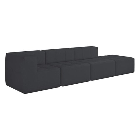 Sofá Modulado 4 Lugares 308cm Espuma D33 Multimóveis Cr45357 Grafite