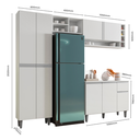Ver imagem 4 de Kit de Cozinha Completo 230cm Vanessa 3 Peças Ajl Móveis:branco