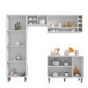 Ver imagem 2 de Kit de Cozinha Completo 230cm Vanessa 3 Peças Ajl Móveis:branco