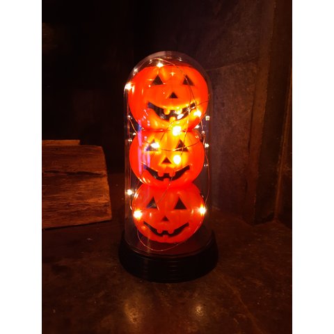 Luminária Halloween Abóbora Redoma Cúpula Frio Dia das Bruxas Amor Lindo